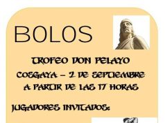 TROFEO DE BOLOS “DON PELAYO” EN COSGAYA EL 2 DE SEPTIEMBRE TROFEO DON PELAYO EN COSGAYA