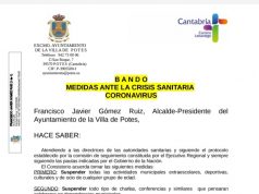 AYTO DE POTES: MEDIDAS ANTE LA CRISIS SANITARIA CORONAVIRUS